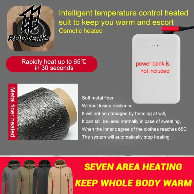 1 - AC - Heated Winter Jacket: USB-powered warmth for camping, skiing, and motorcycle riding