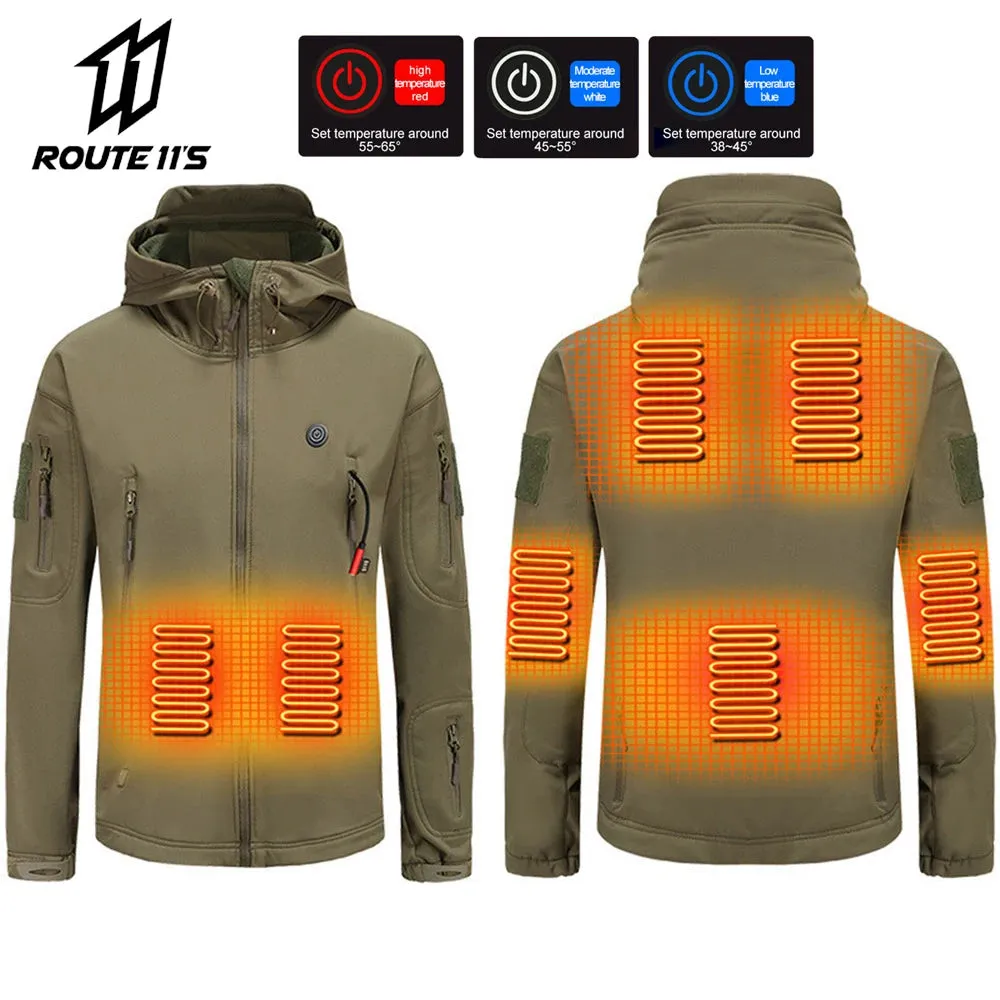 1 - AC - Heated Winter Jacket: USB-powered warmth for camping, skiing, and motorcycle riding