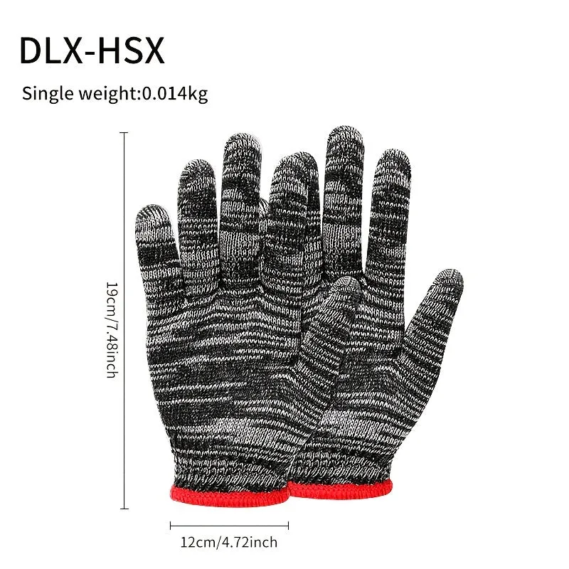 12 Pairs of Nylon Lined Safety Work Gloves for All