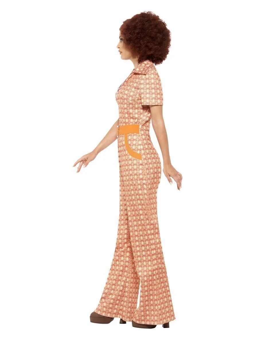 1970s Chic Costume Woman's Orange Jumpsuit