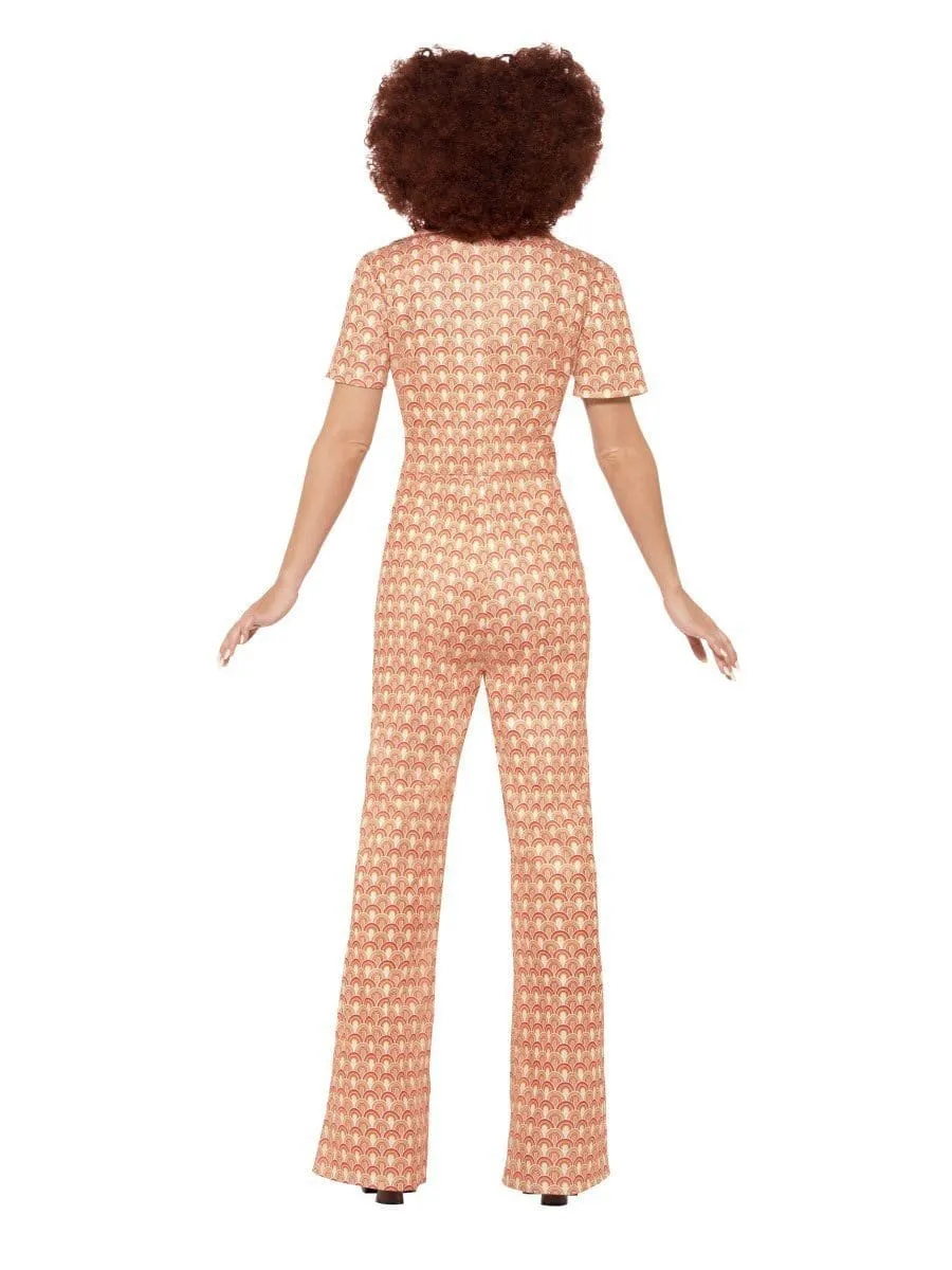 1970s Chic Costume Woman's Orange Jumpsuit