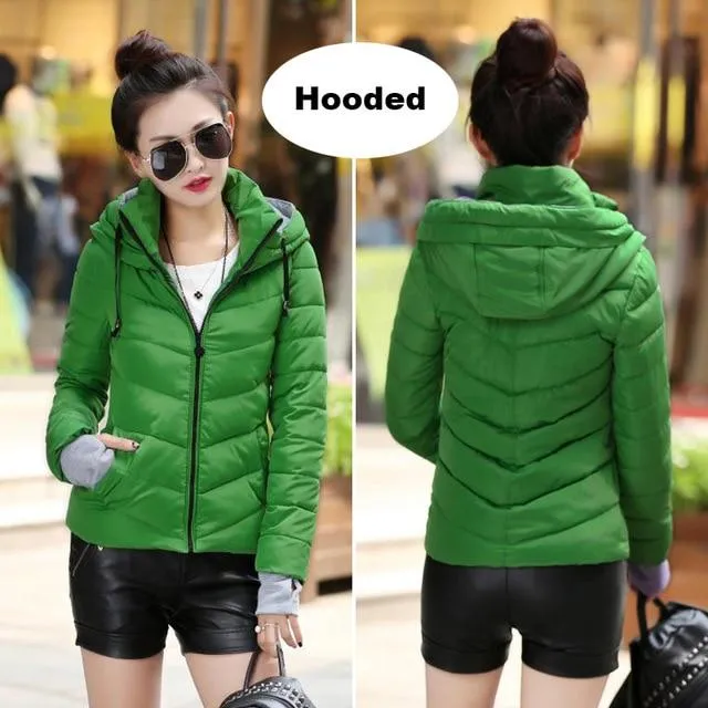 2018 Winter  Short Jacket women Plus Size Women Parkas Thicken Outerwear hooded Coats