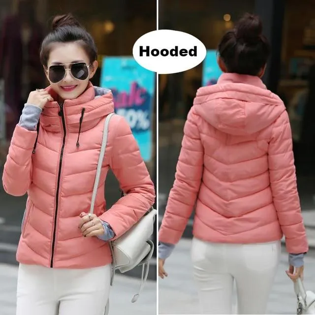 2018 Winter  Short Jacket women Plus Size Women Parkas Thicken Outerwear hooded Coats