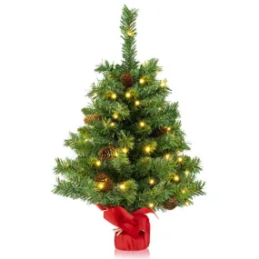 25 Inch Pre-lit Mini Tabletop Christmas Tree with 50 LED Lights