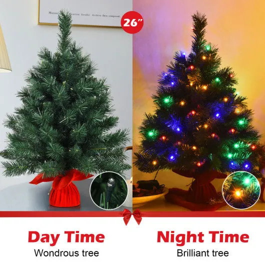 26" Pre-Lit Tabletop Artificial 8 Flash Modes Christmas Tree