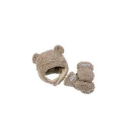 7 A.M Enfant Oatmeal Cub Set - Teddy | Hat & Mittens