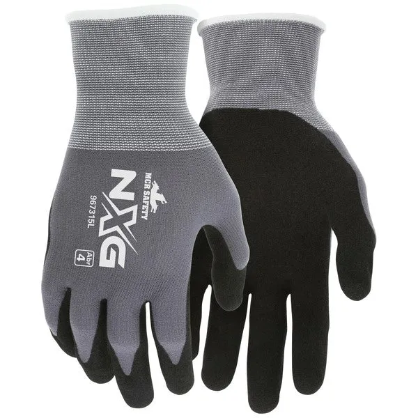 967315XL MCR Safety NXG® Gloves, X-Large, Nylon, Black, Knit Wrist Cuff