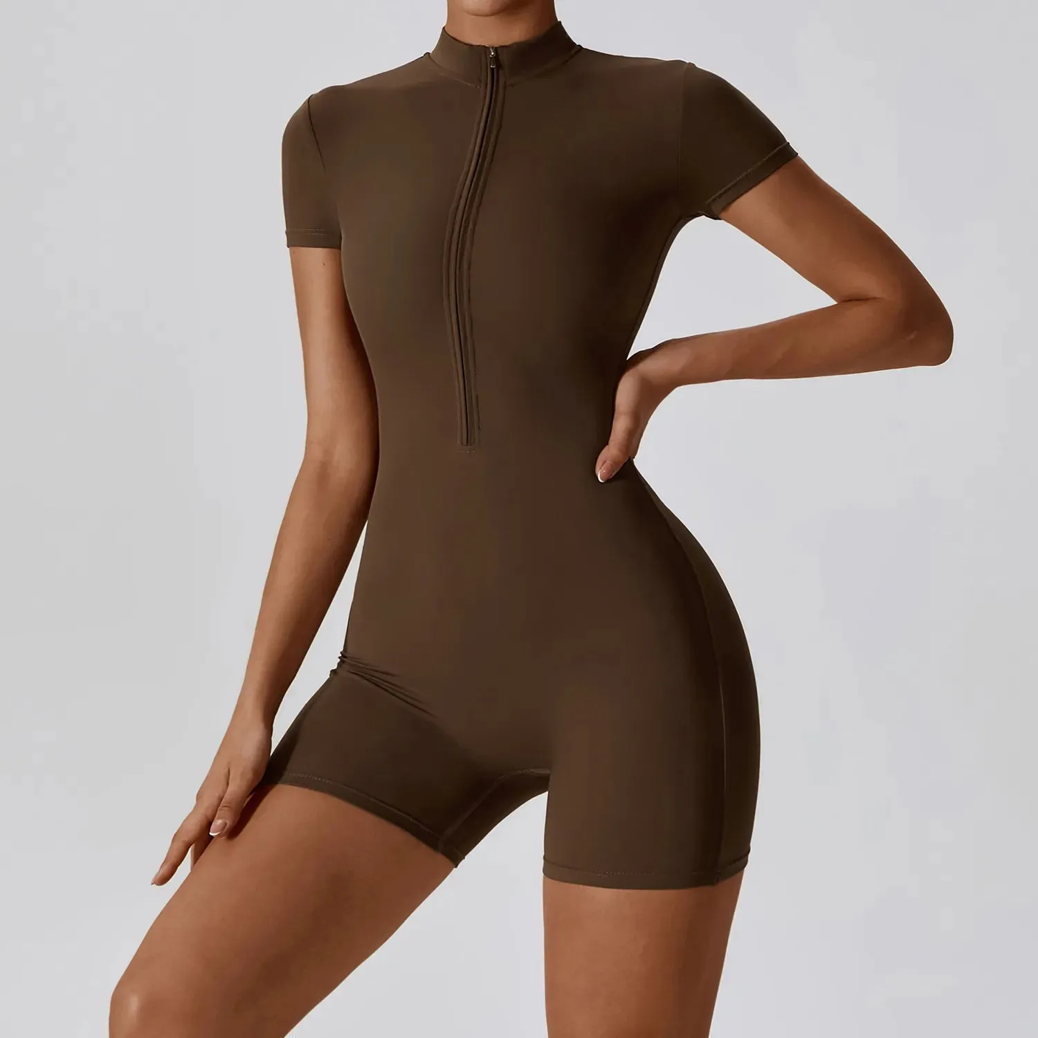 A&A Zip Up Short Sleeve Romper