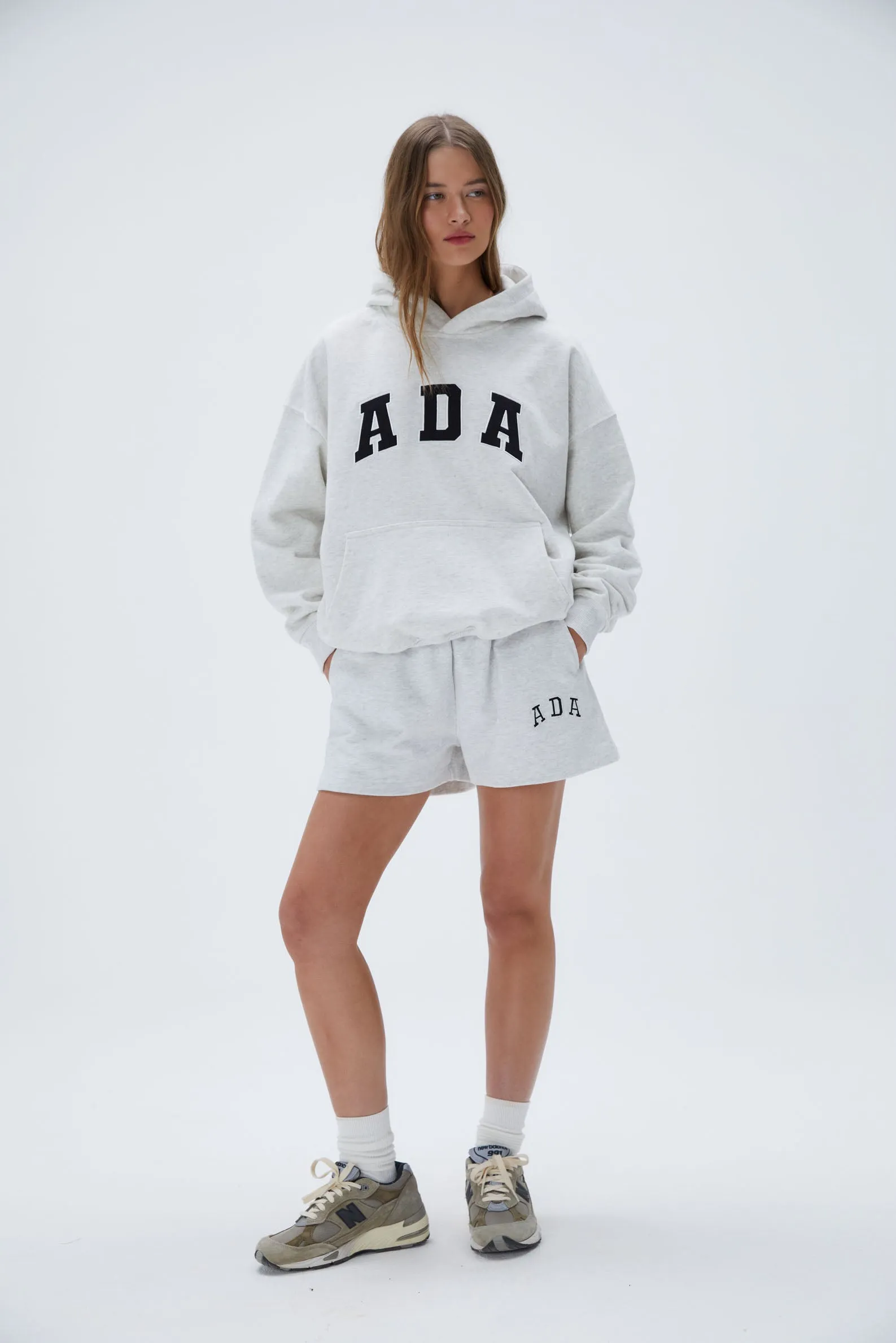 ADA Oversized Hoodie - Light Grey Melange