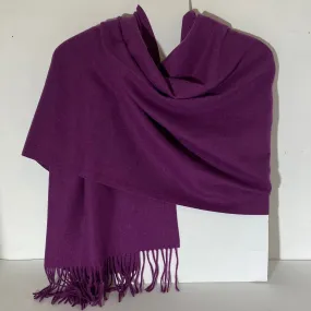 Adele - Cashmere Wool Blend Scarf - Purple