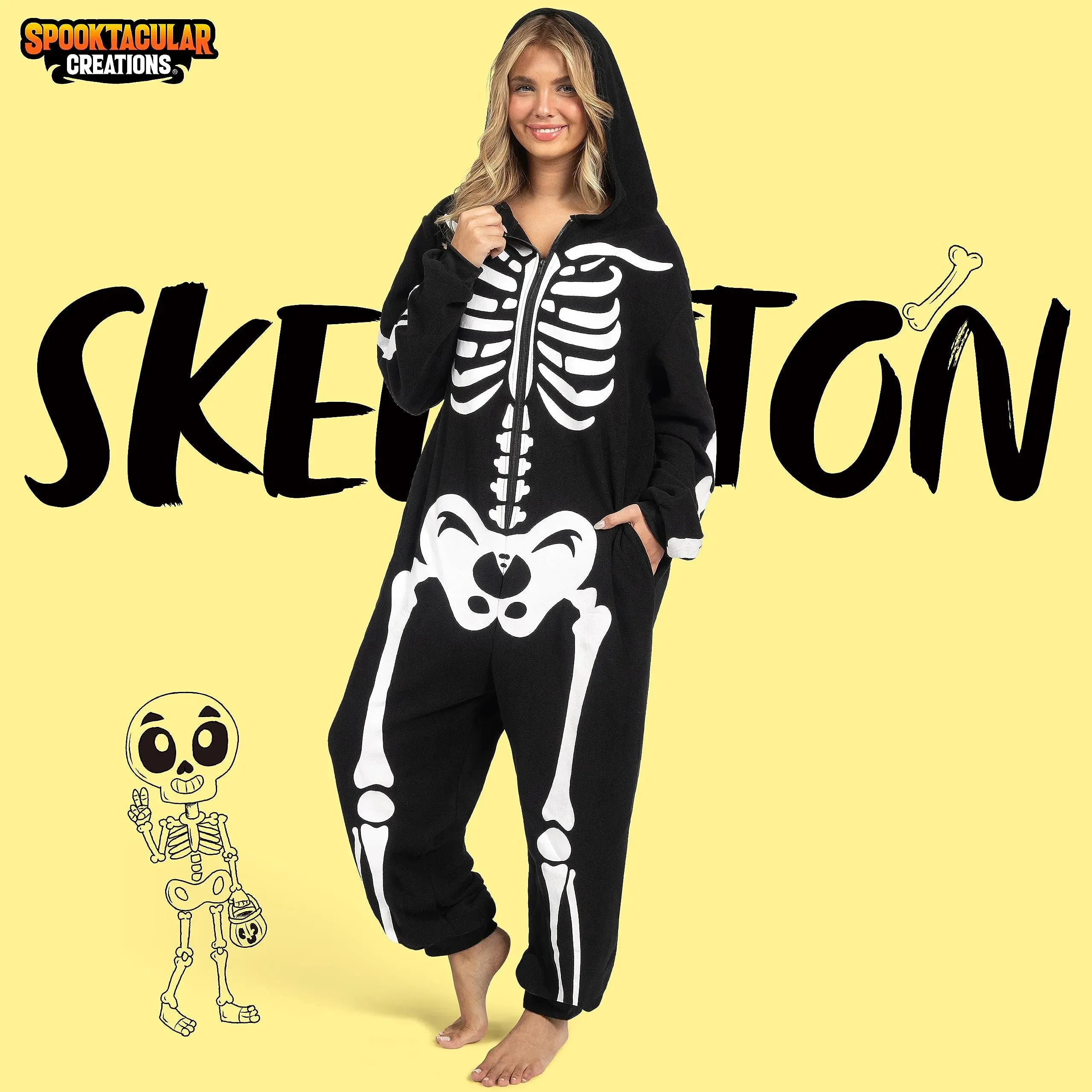 Adult Skeleton Costumes for Women Skeleton jumpsuit Pajama