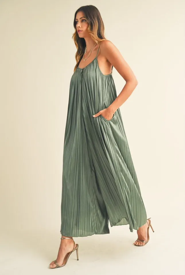 Alani Sleeveless Pleated Wide Leg Jumpsuit