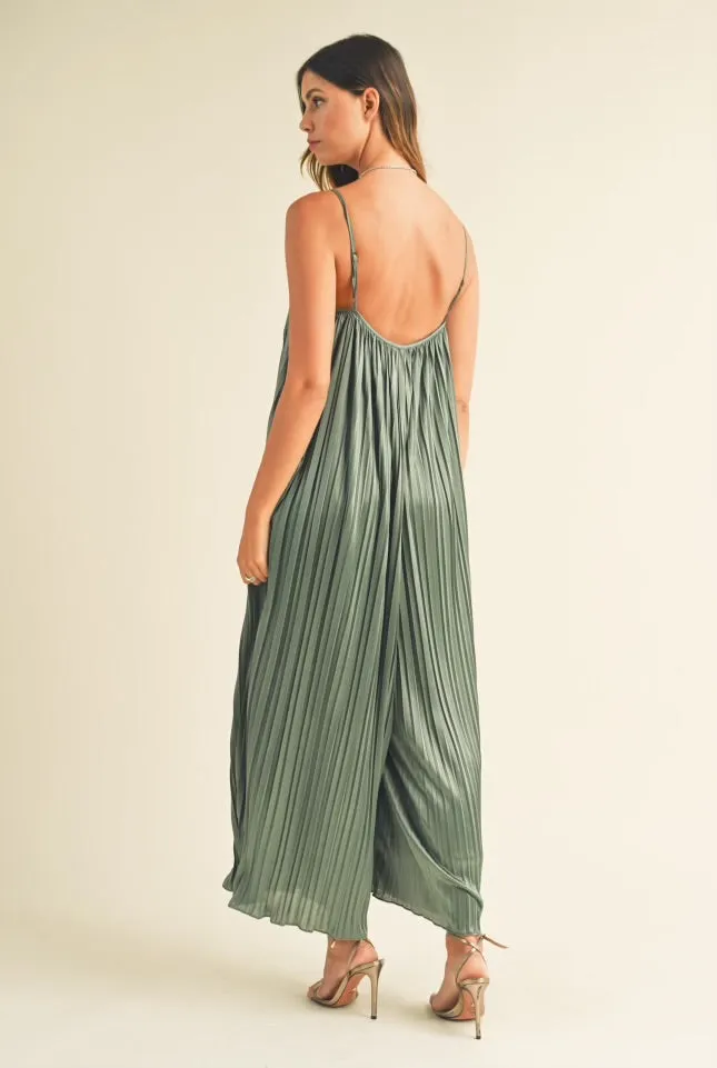 Alani Sleeveless Pleated Wide Leg Jumpsuit