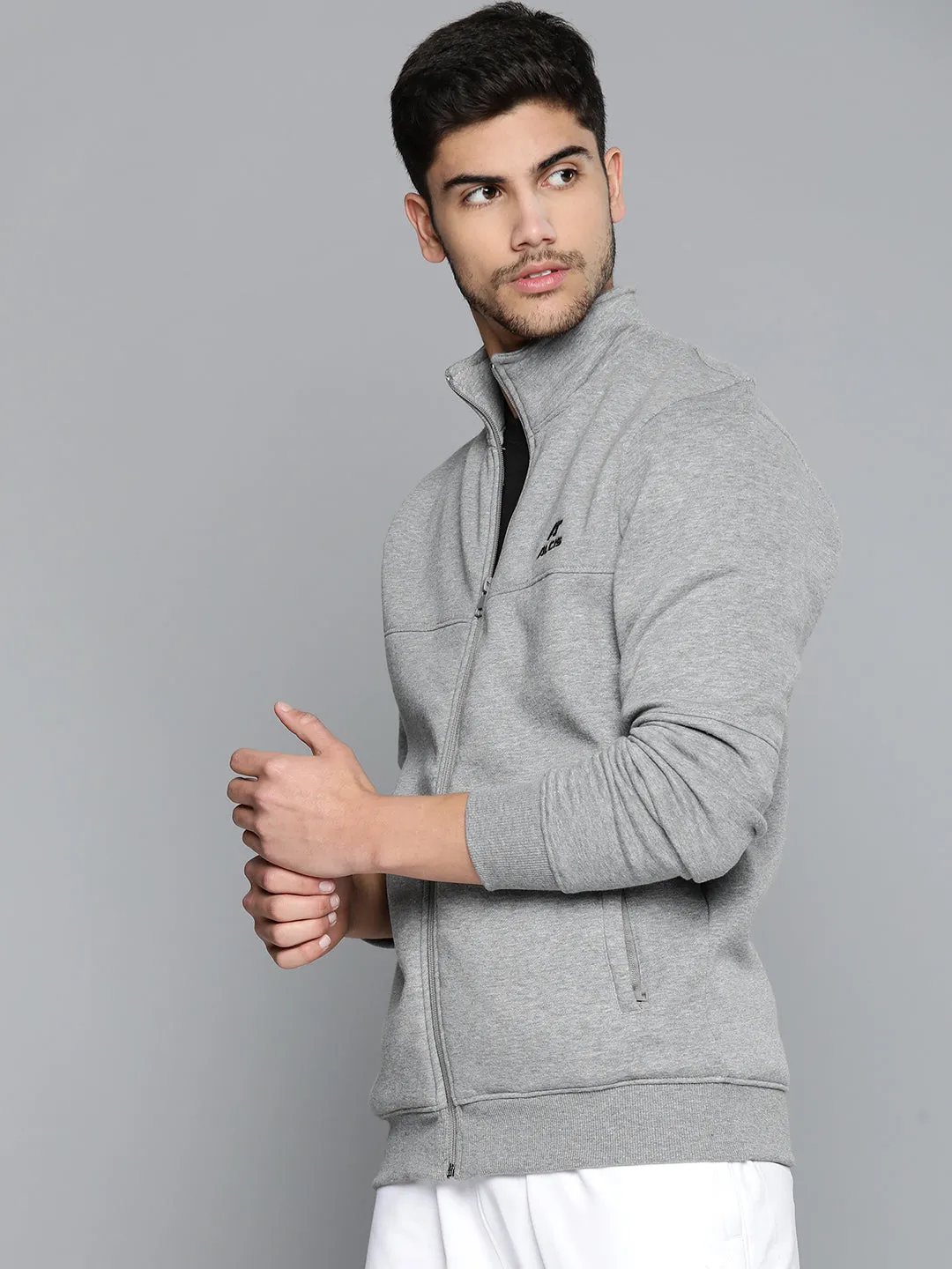 Alcis Men Grey Melange Running Sporty Jacket