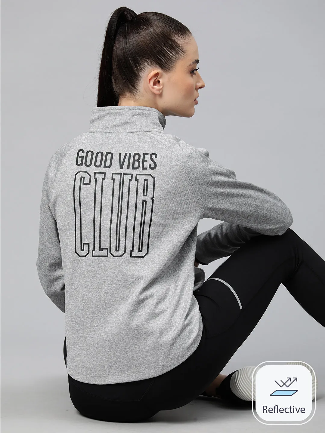 Alcis Women Typography Training or Gym Sporty Jacket