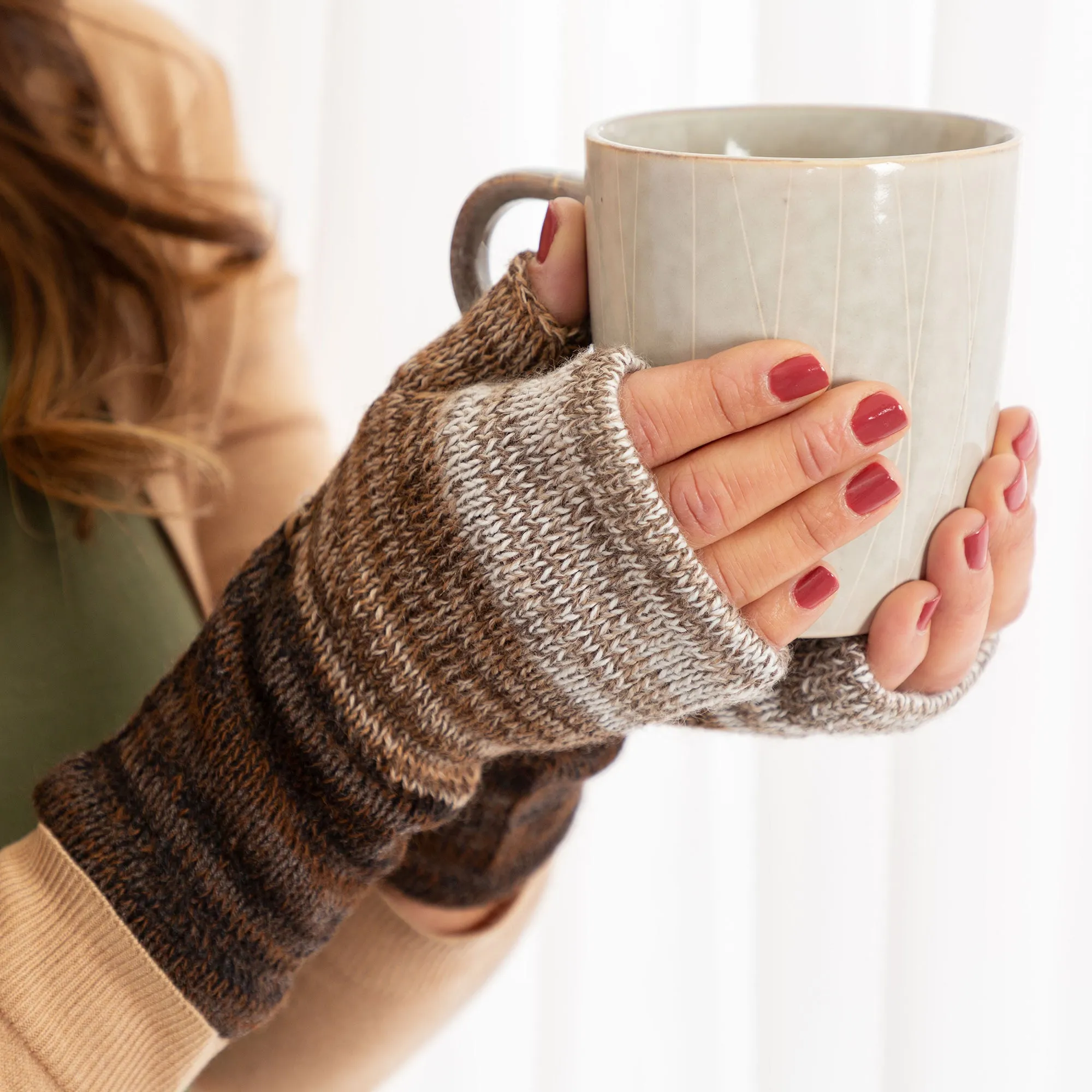 Alpaca Fingerless Mittens | Handmade, Fair Trade, 100% Alpaca Fiber