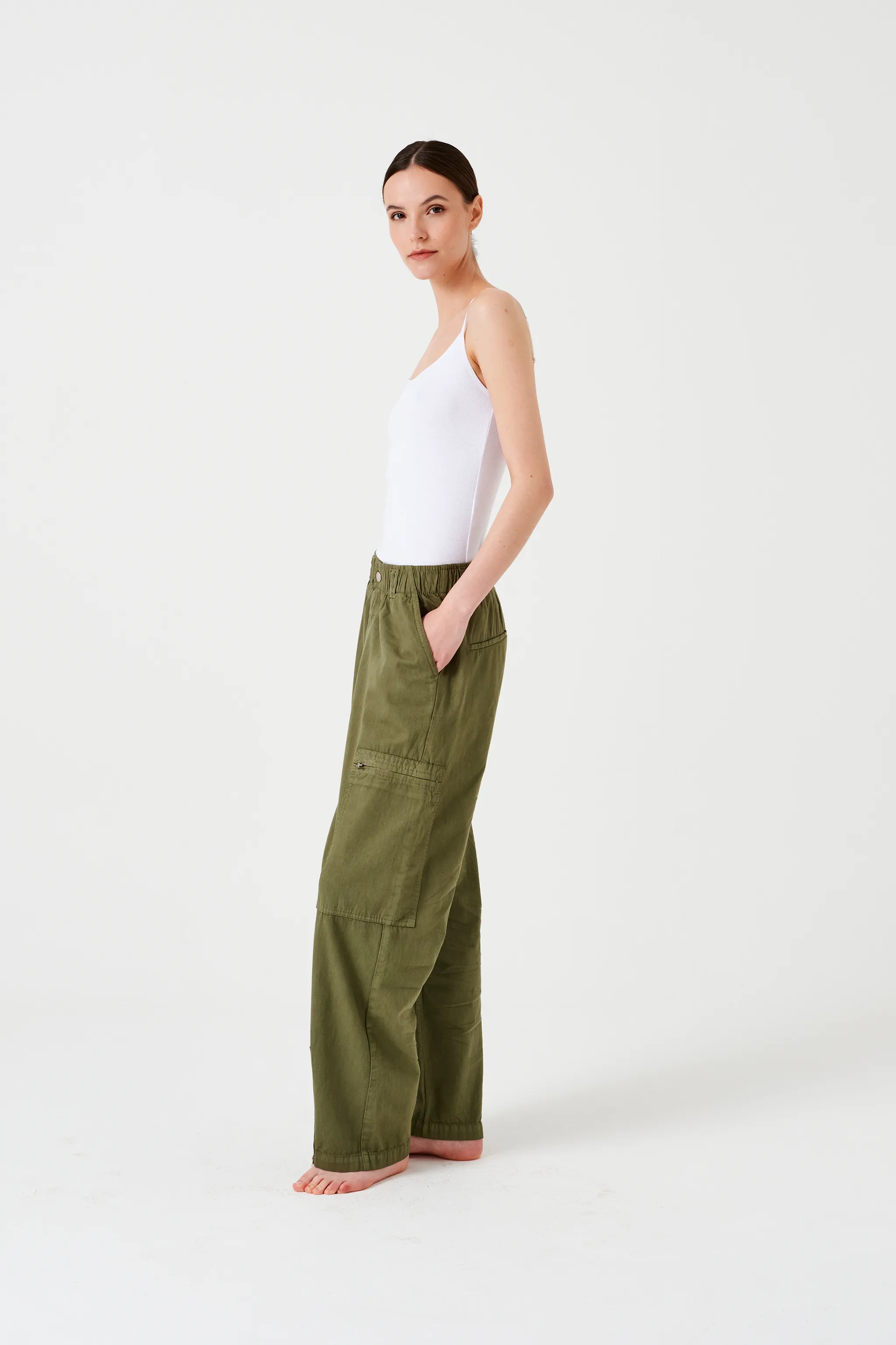 Amelia Pant in Khaki