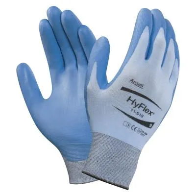 Ansell HyFlex Coated Gloves, 11, Blue/Gray, 11-518-11