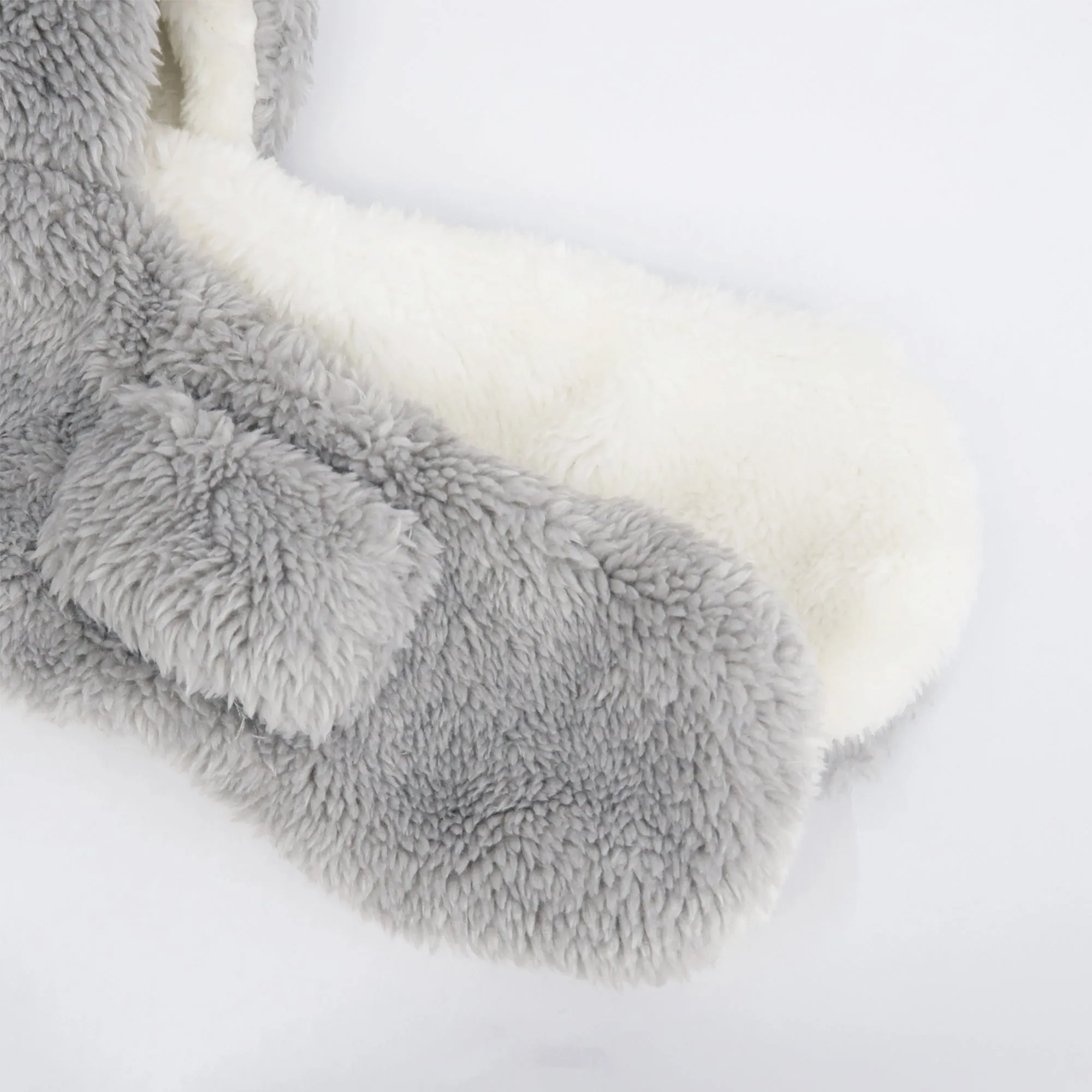 Baby Winter Earflap Bunny Bear Cozy Plush Fleece Hat | Rabbit Grey