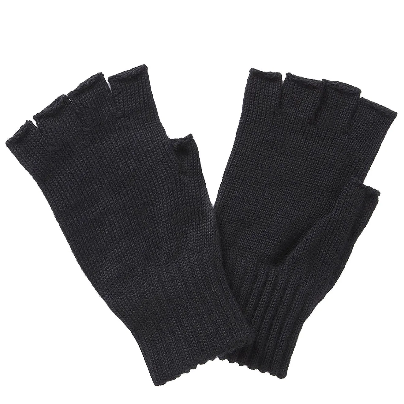 Barbour Fingerless Wool Gloves Black