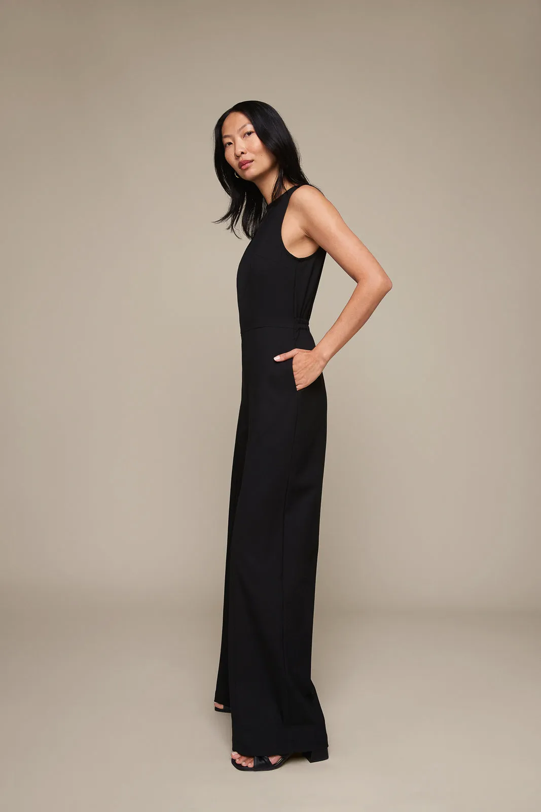 Black Boatneck Jumpsuit (Final Sale)