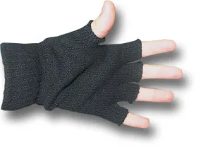 BLACK FINGERLESS MITTS