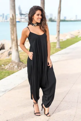 Black Jumpsuit with Criss Cross Back