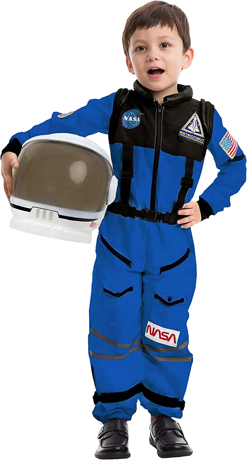 Blue Astronaut Costume with Helmet Unisex - Child