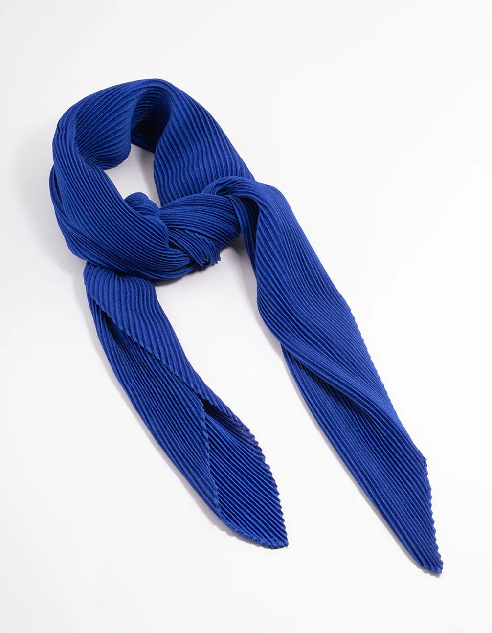 Blue Plisse Fabric Scarf