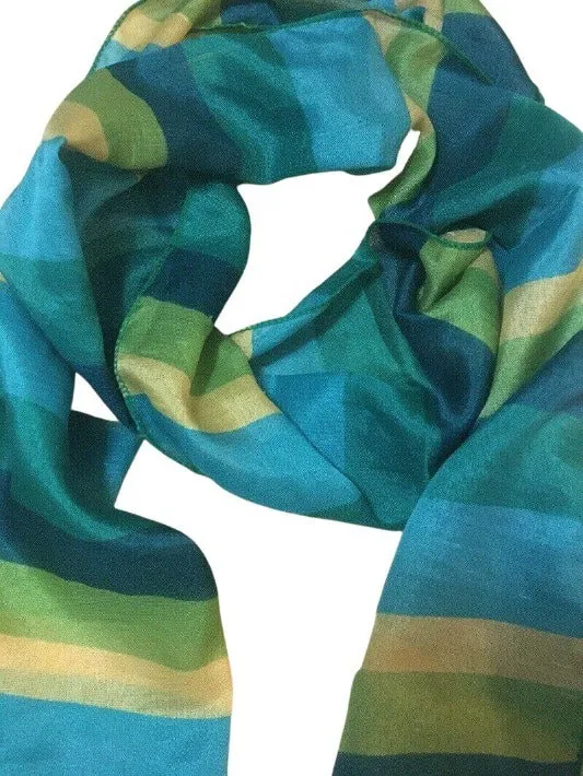 Bright Lightweight Striped Scarf