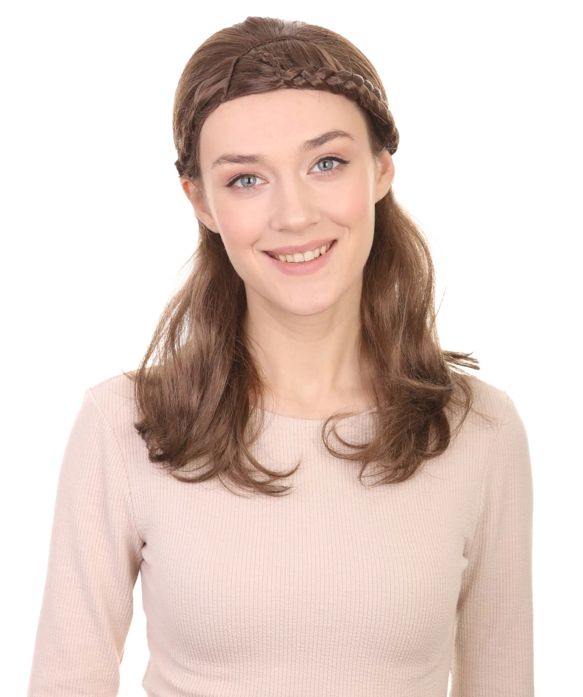 Brown Braid Womens Wig | Cosplay Halloween Wig | Premium Breathable Capless Cap