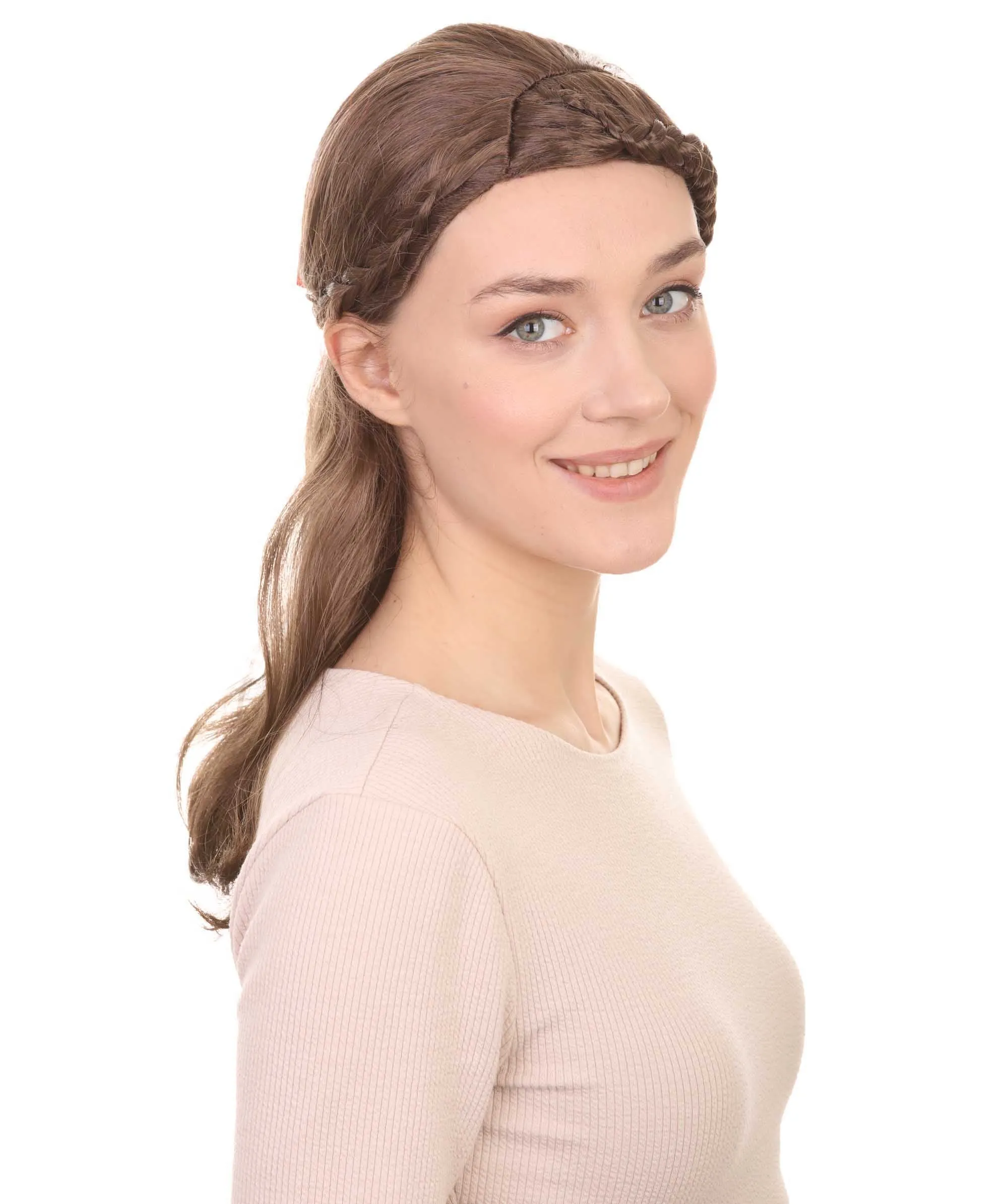 Brown Braid Womens Wig | Cosplay Halloween Wig | Premium Breathable Capless Cap