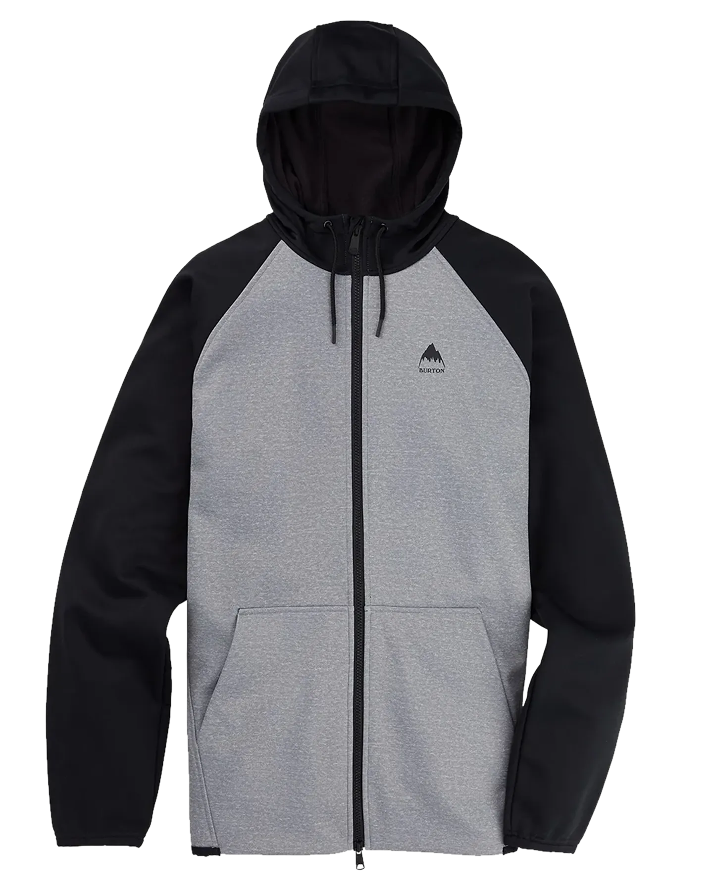 Burton Men's Crown Weatherproof Full-Zip Fleece - Gray Heather/True Black