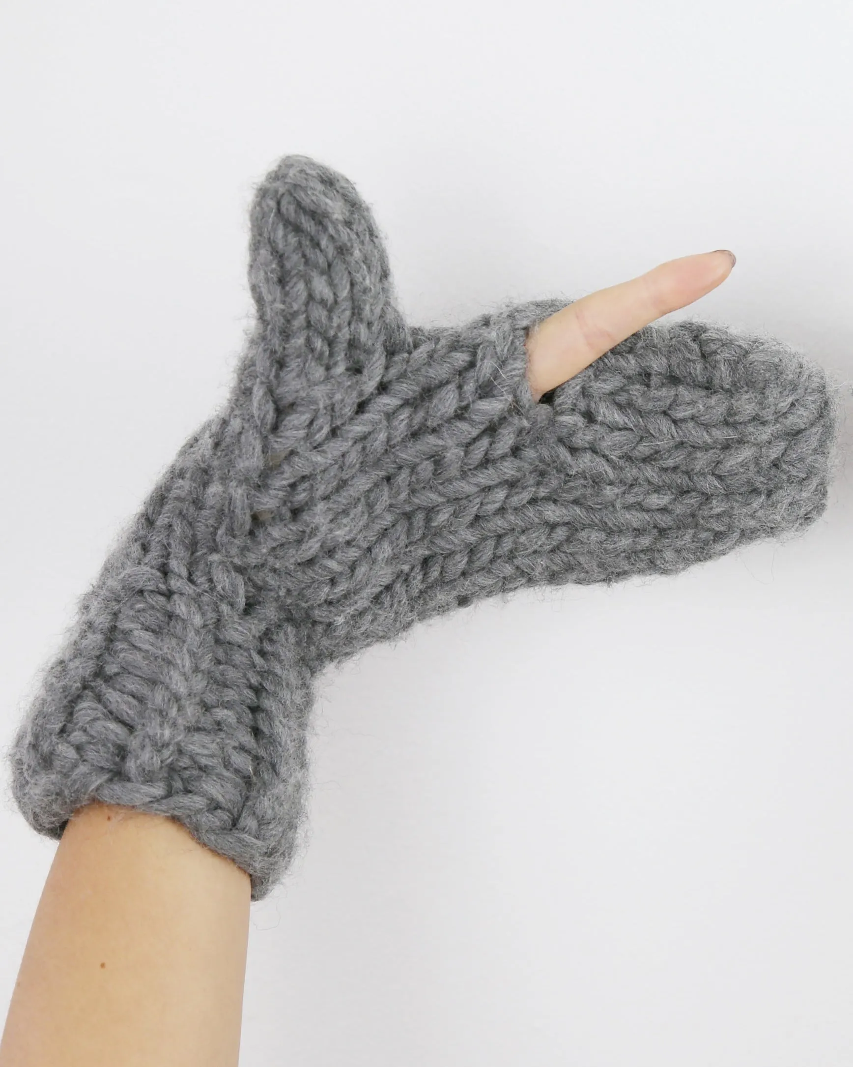 Cable I-mitts - Downloadable Chunky Knitting Pattern