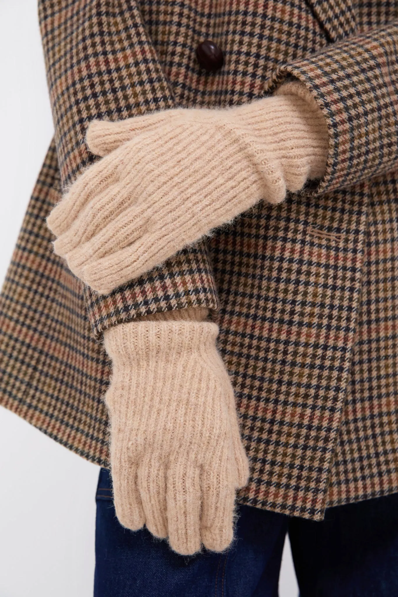 Camel Chunky Knit Gloves