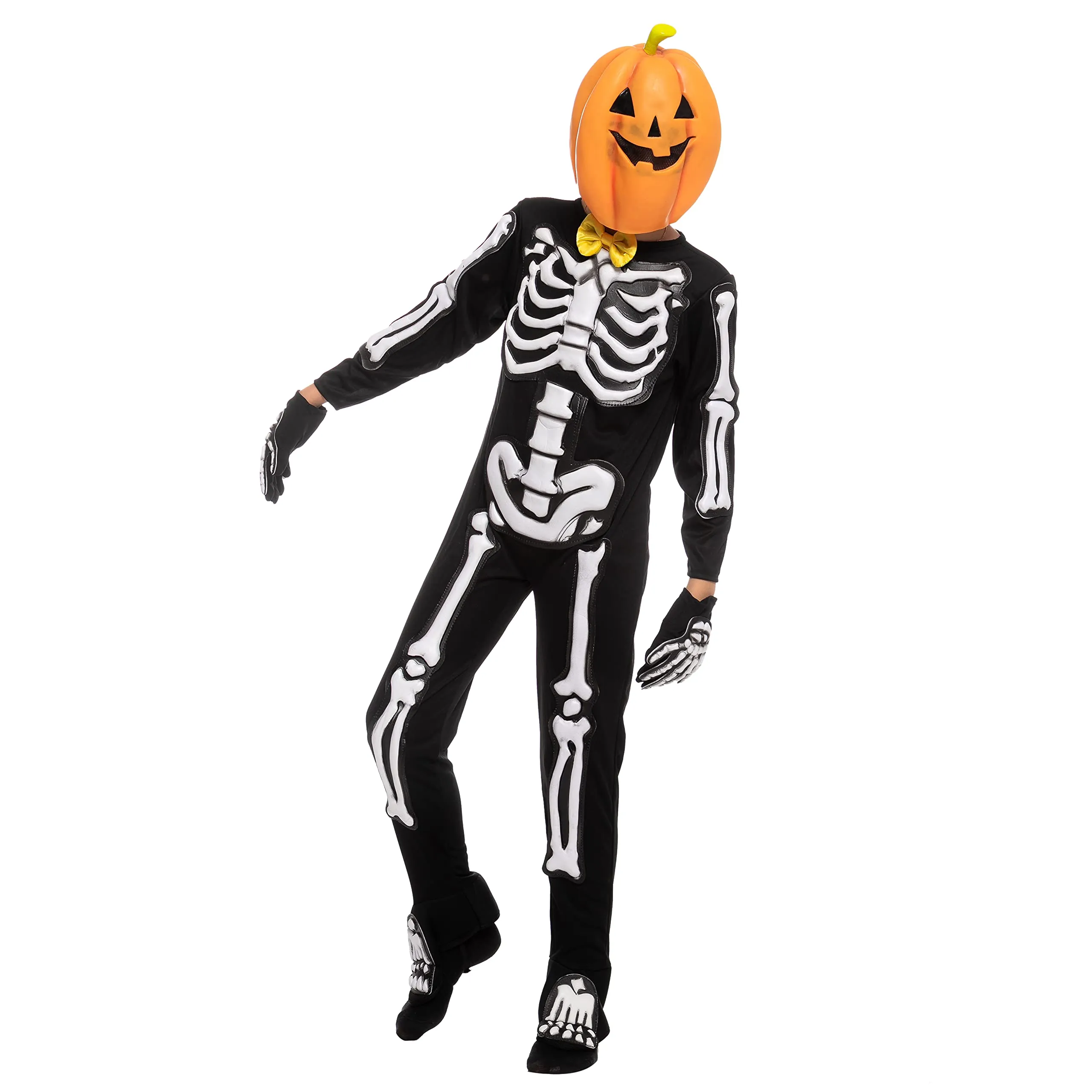 Child Boy Cute pumpkin skeleton costume