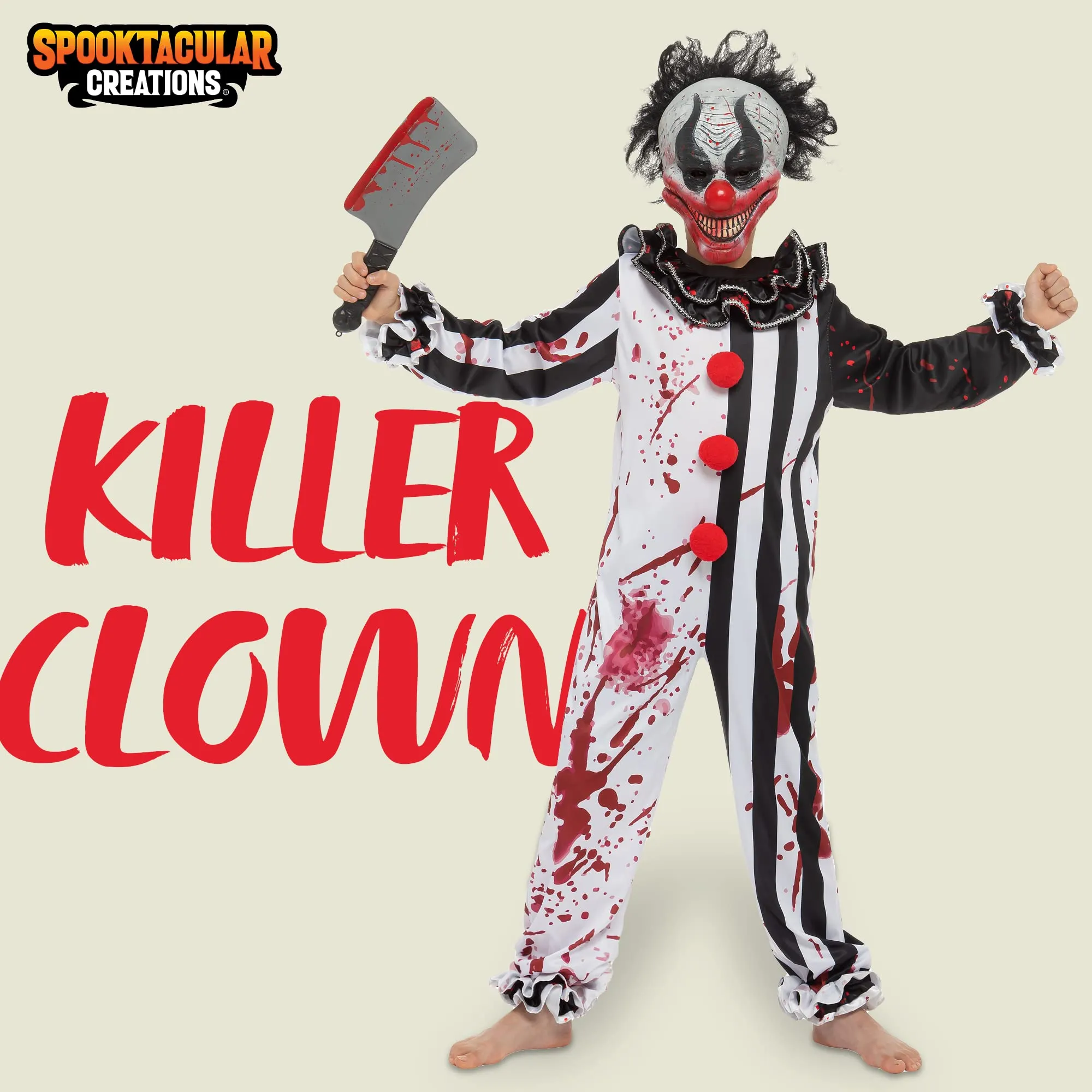 Child Boy Horror Killer Clown Costume