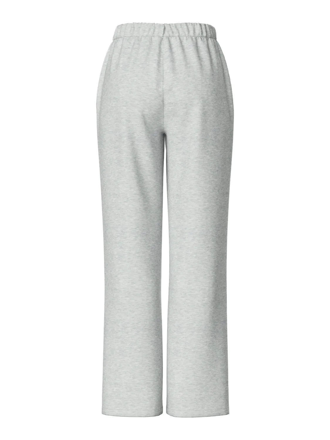 Chilli High Waist Wide Pants - Light Grey Melange