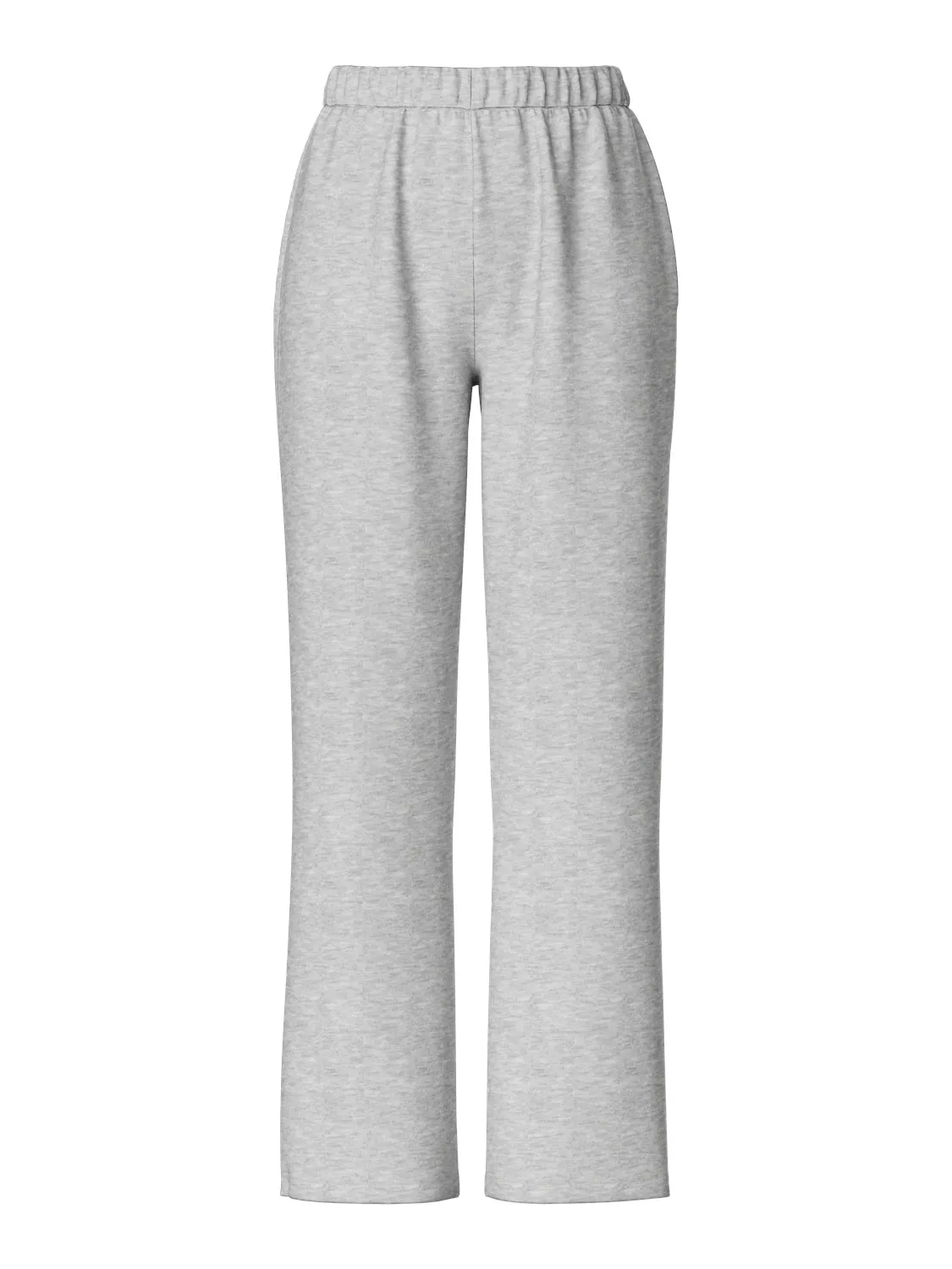 Chilli High Waist Wide Pants - Light Grey Melange