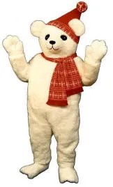 Christmas Polar Bear  with Hat & Scarf