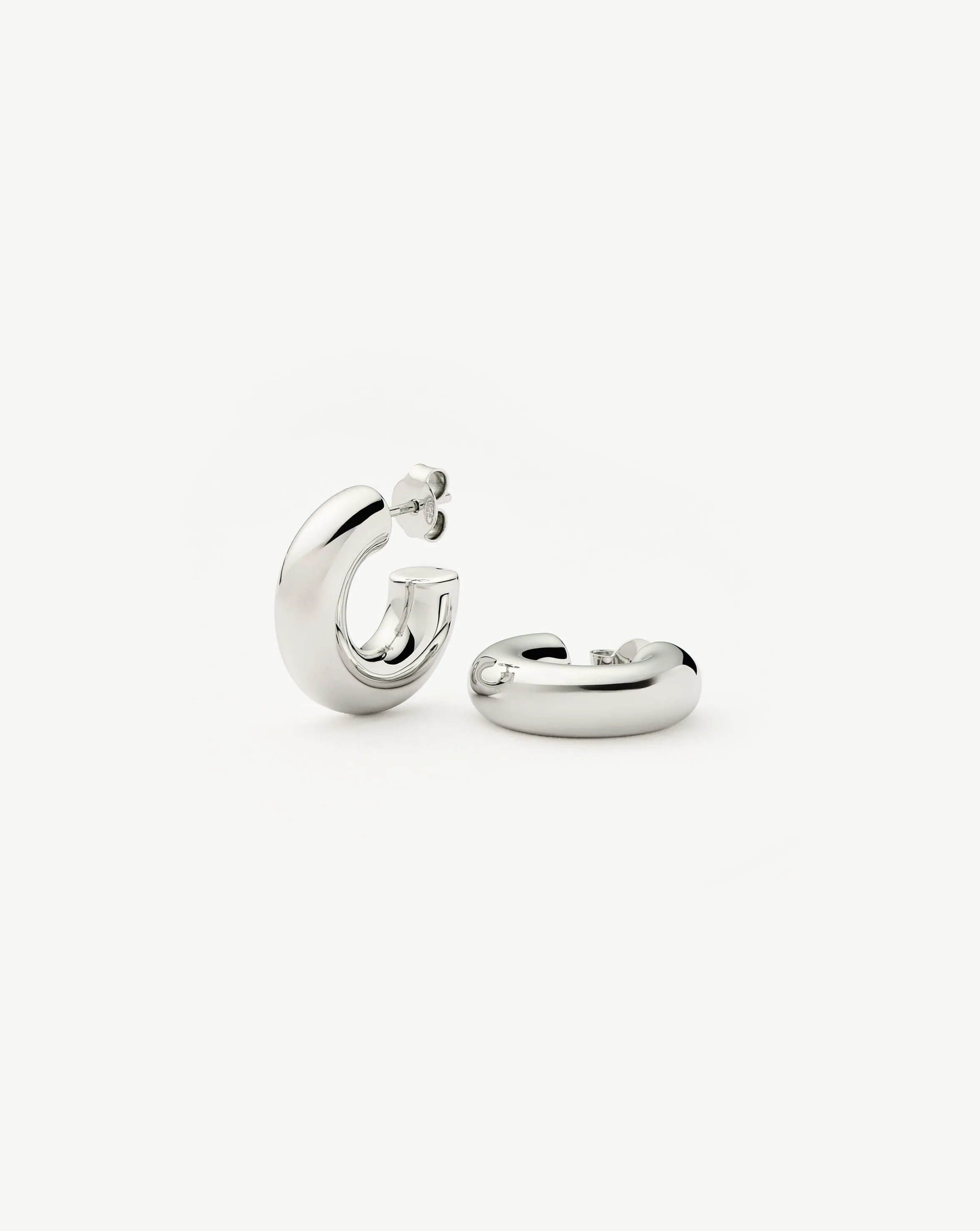 Chubby Small Hoop Earrings | Sterling Silver