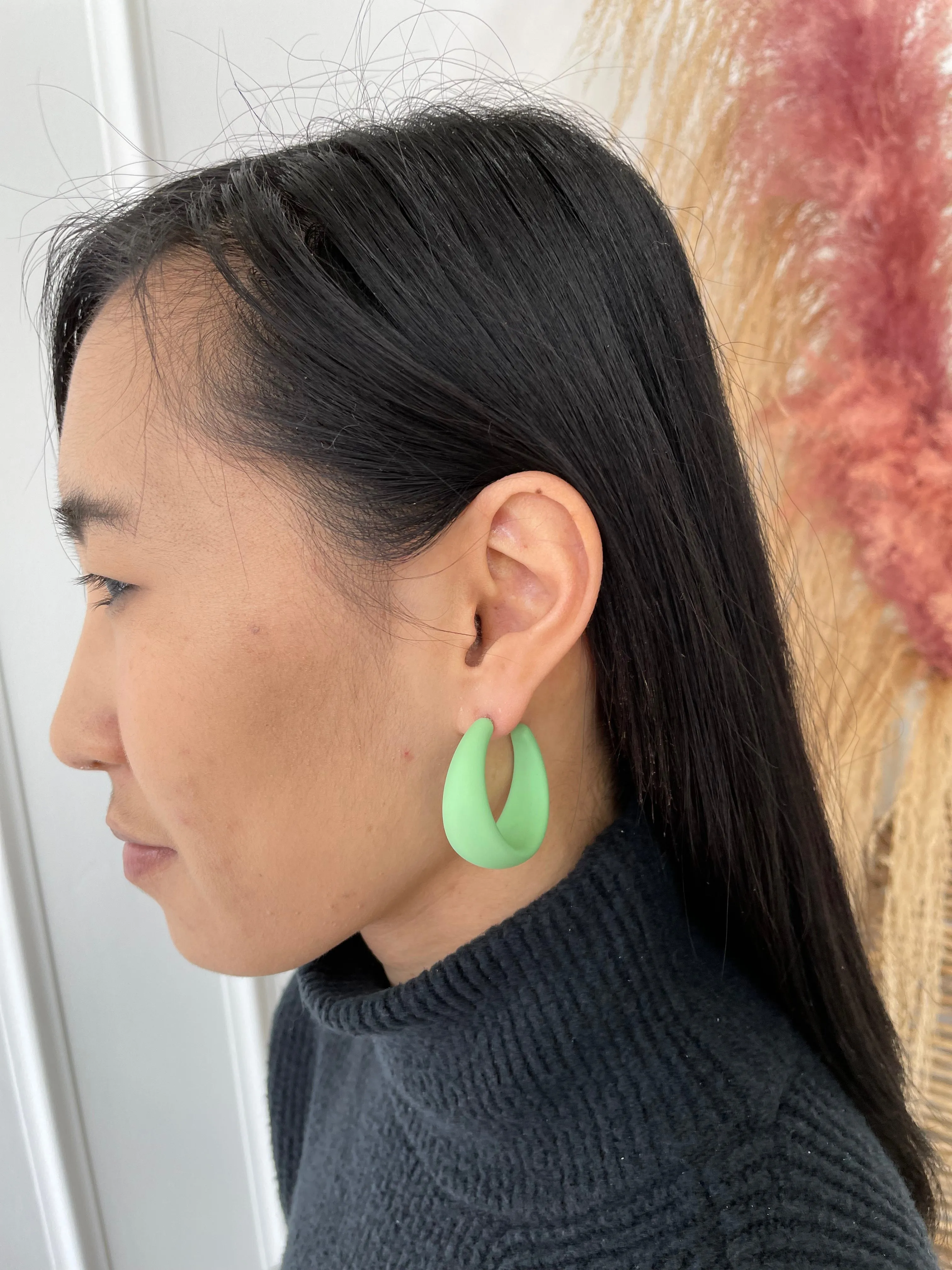 Chunky Matte Hoop Earring