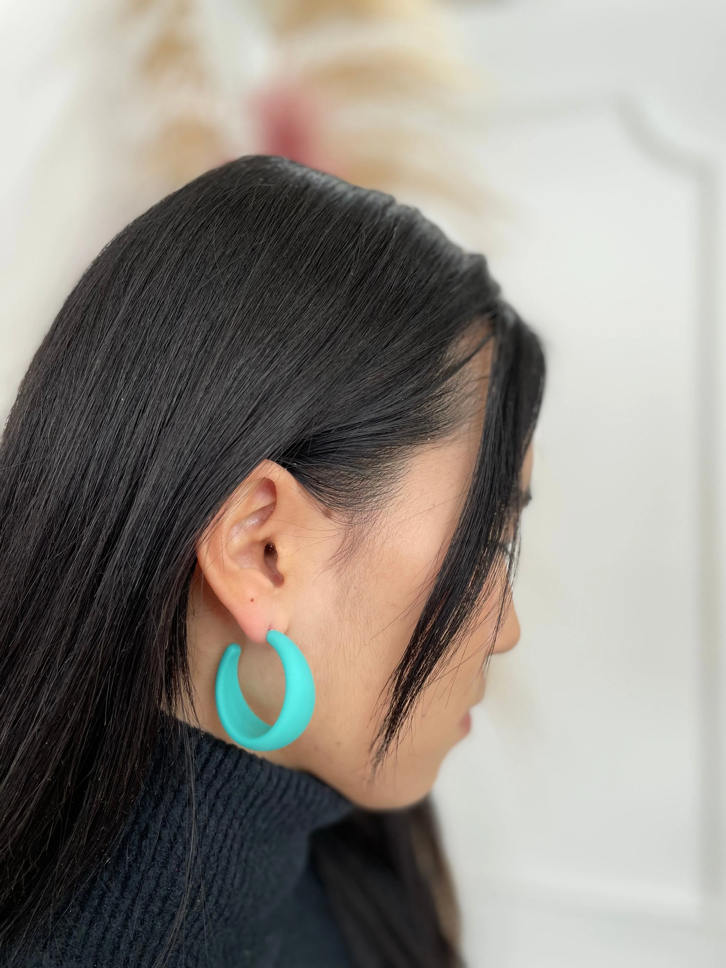 Chunky Matte Hoop Earring