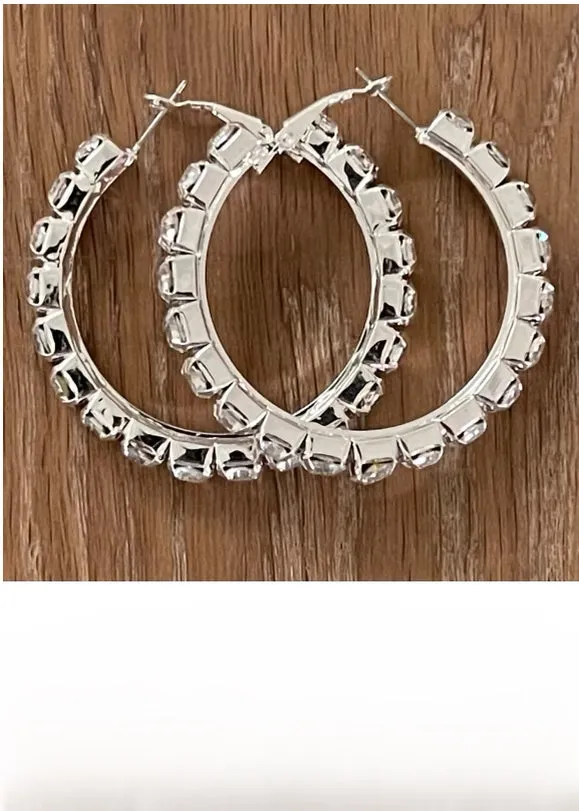 Chunky Rhinestone Hoop