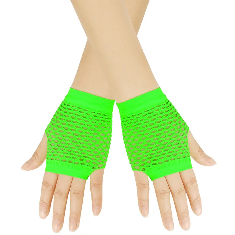 Colorful Fishnet Gloves Edgy Y2K Style for Women