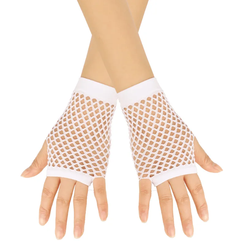 Colorful Fishnet Gloves Edgy Y2K Style for Women