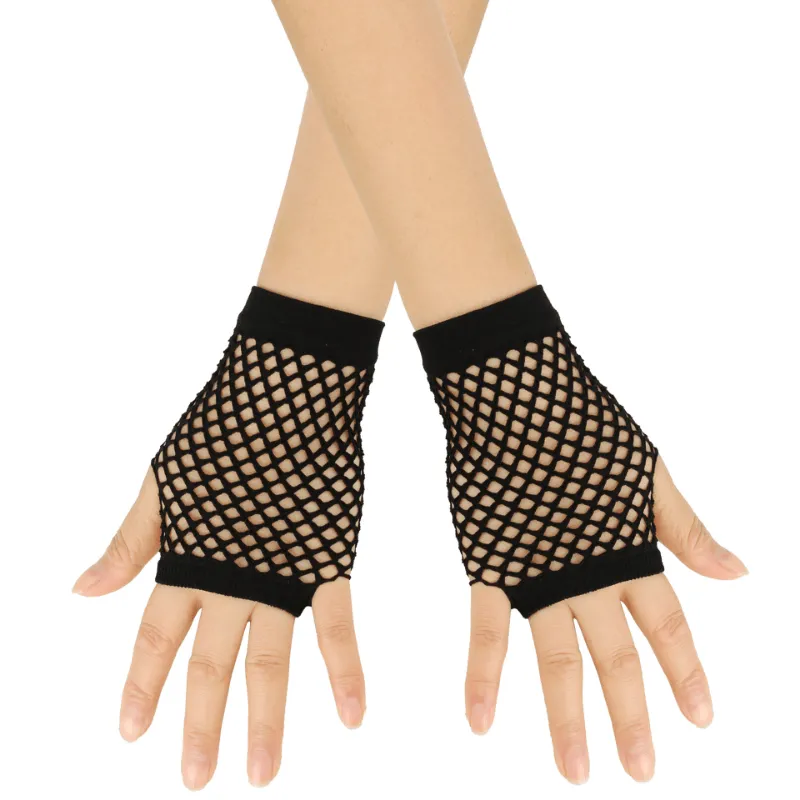 Colorful Fishnet Gloves Edgy Y2K Style for Women