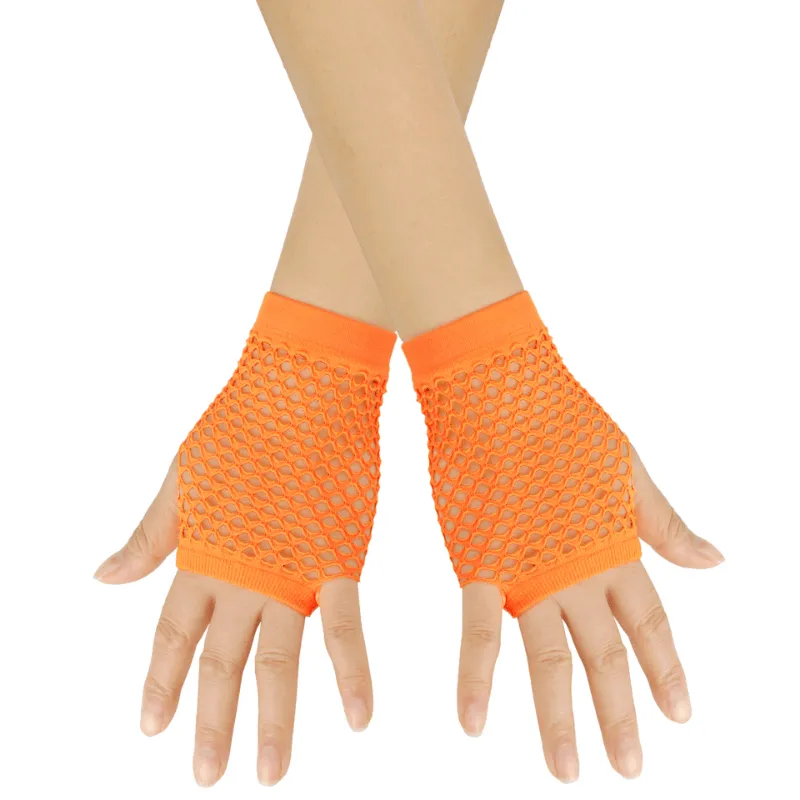 Colorful Fishnet Gloves Edgy Y2K Style for Women