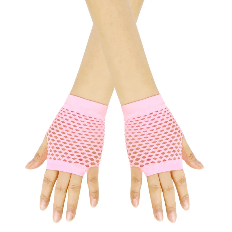 Colorful Fishnet Gloves Edgy Y2K Style for Women