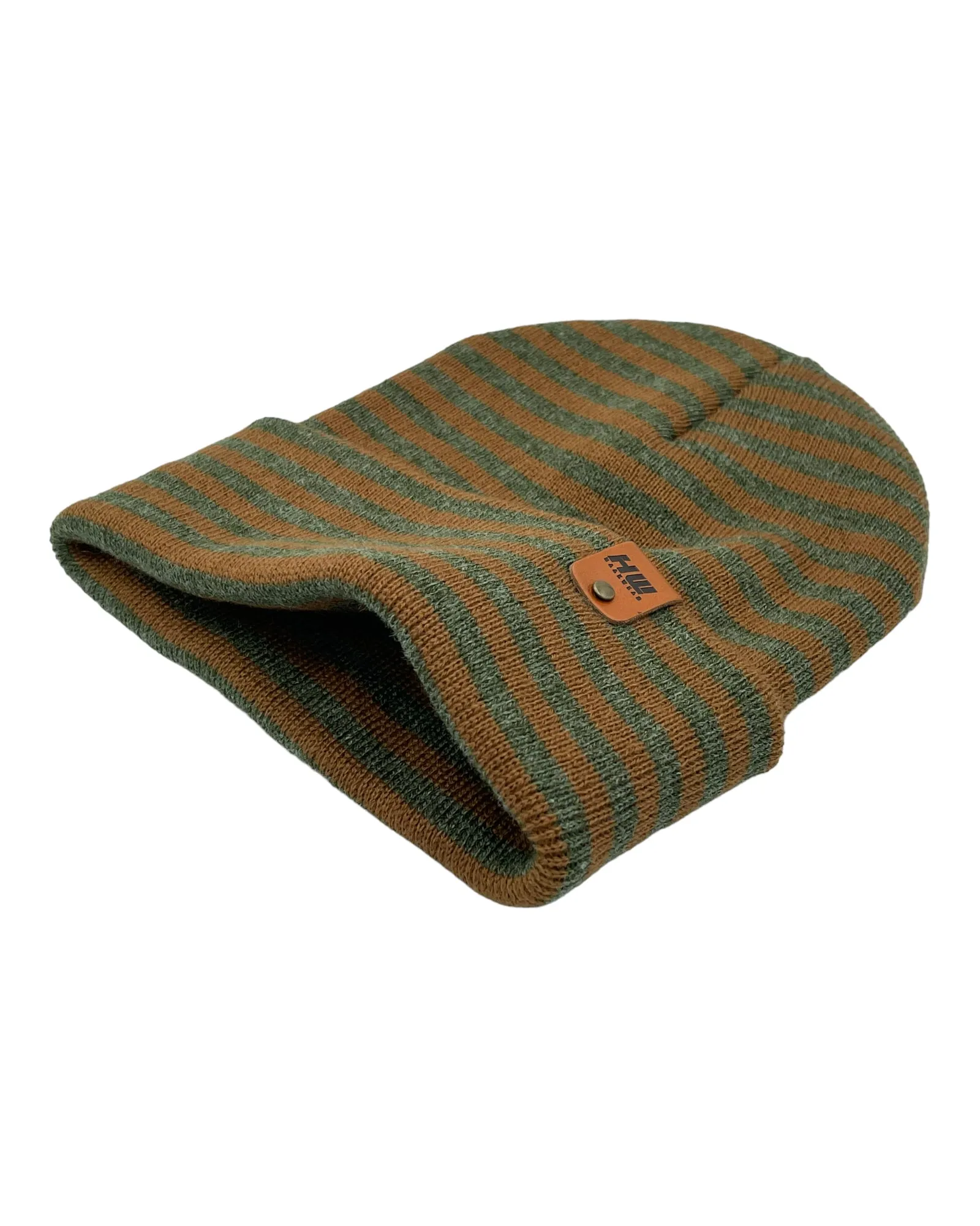 CTD206 HAAKWEAR Traditional RORO Cuffed Beanie / Hat - Green / Brown, Made in USA